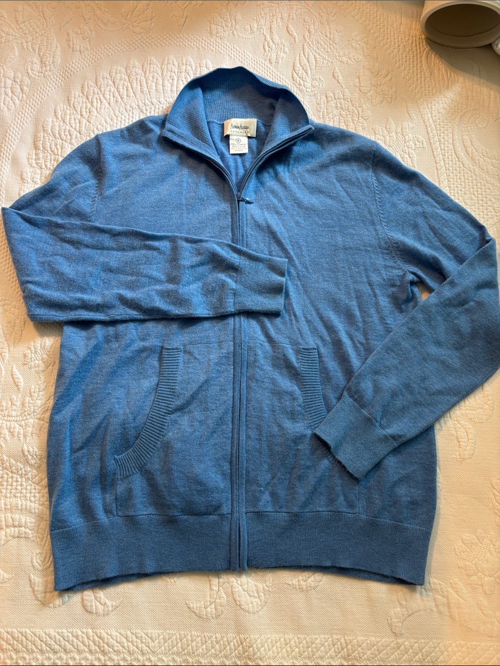 Blue Full-Zip Women's Sweater Set
